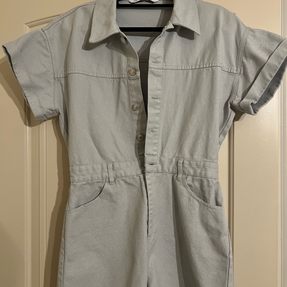Zara Light Gray sparkly  One Piece romper
